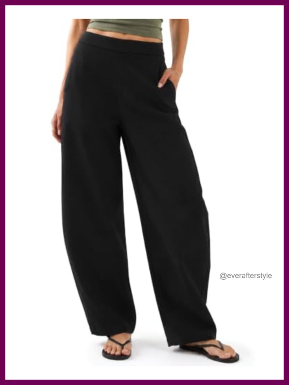Tall Barrel Pants Pull On Cotton Stretch Travel Trousers for Women